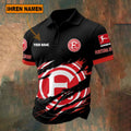 Fortuna Düsseldorf Poloshirt Riss Design Neue Edition mit individuellem Namen