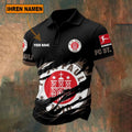 FC St. Pauli Poloshirt Riss Design Neue Edition mit individuellem Namen