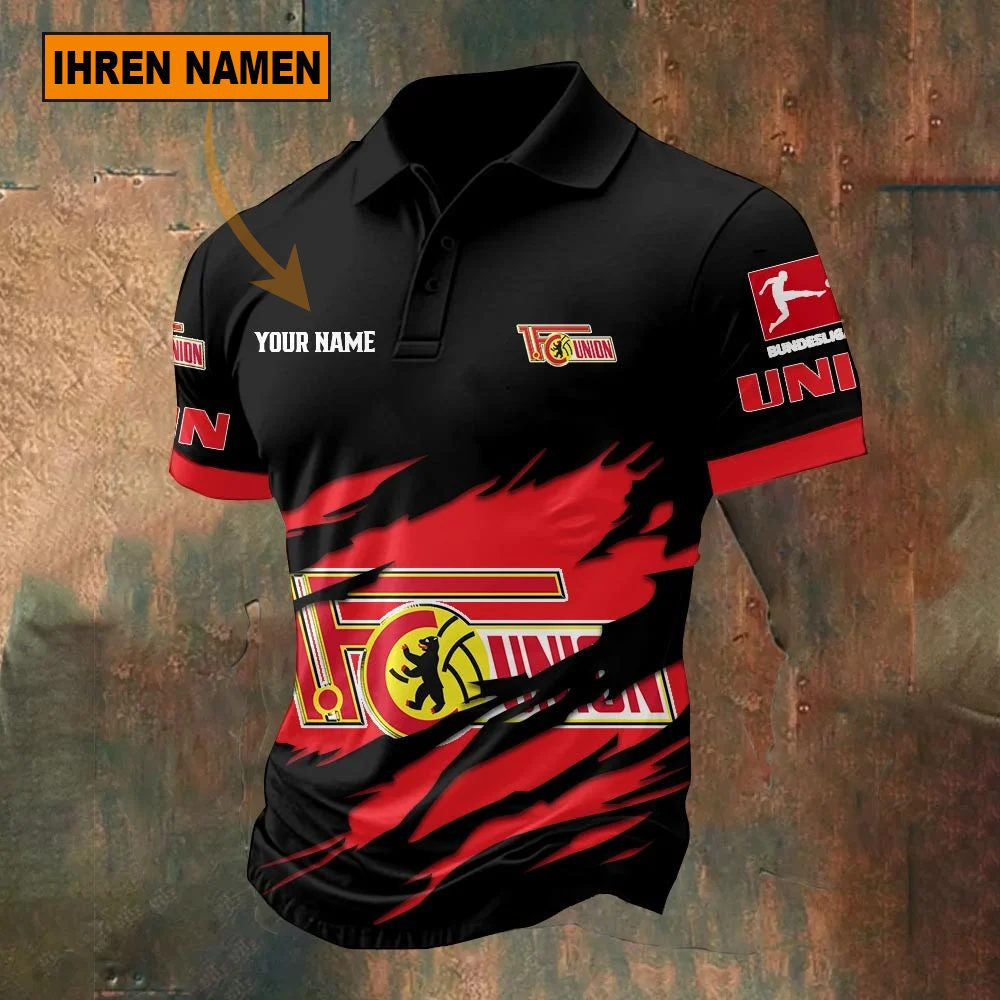 FC Union Berlin Poloshirt Riss Design Neue Edition mit individuellem Namen