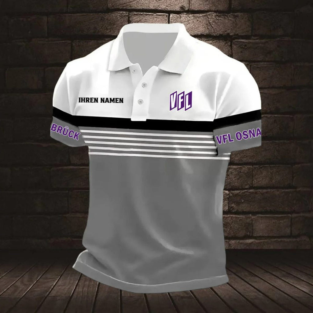 VfL Osnabrück Poloshirt mit individuellem Namen Neuer Stil Gestreift