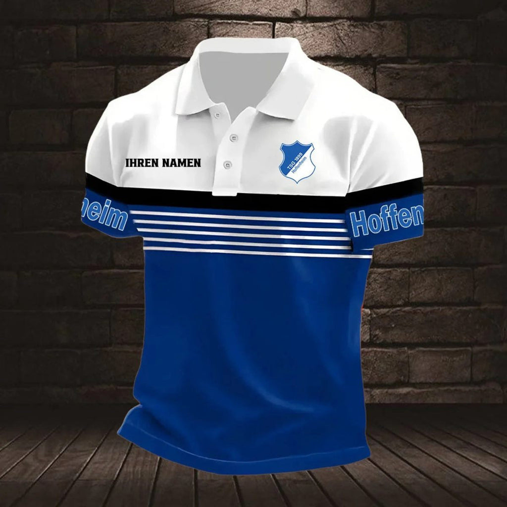 TSG 1899 Hoffenheim Poloshirt Streifen Design Neuer Stil mit individuellem Namen