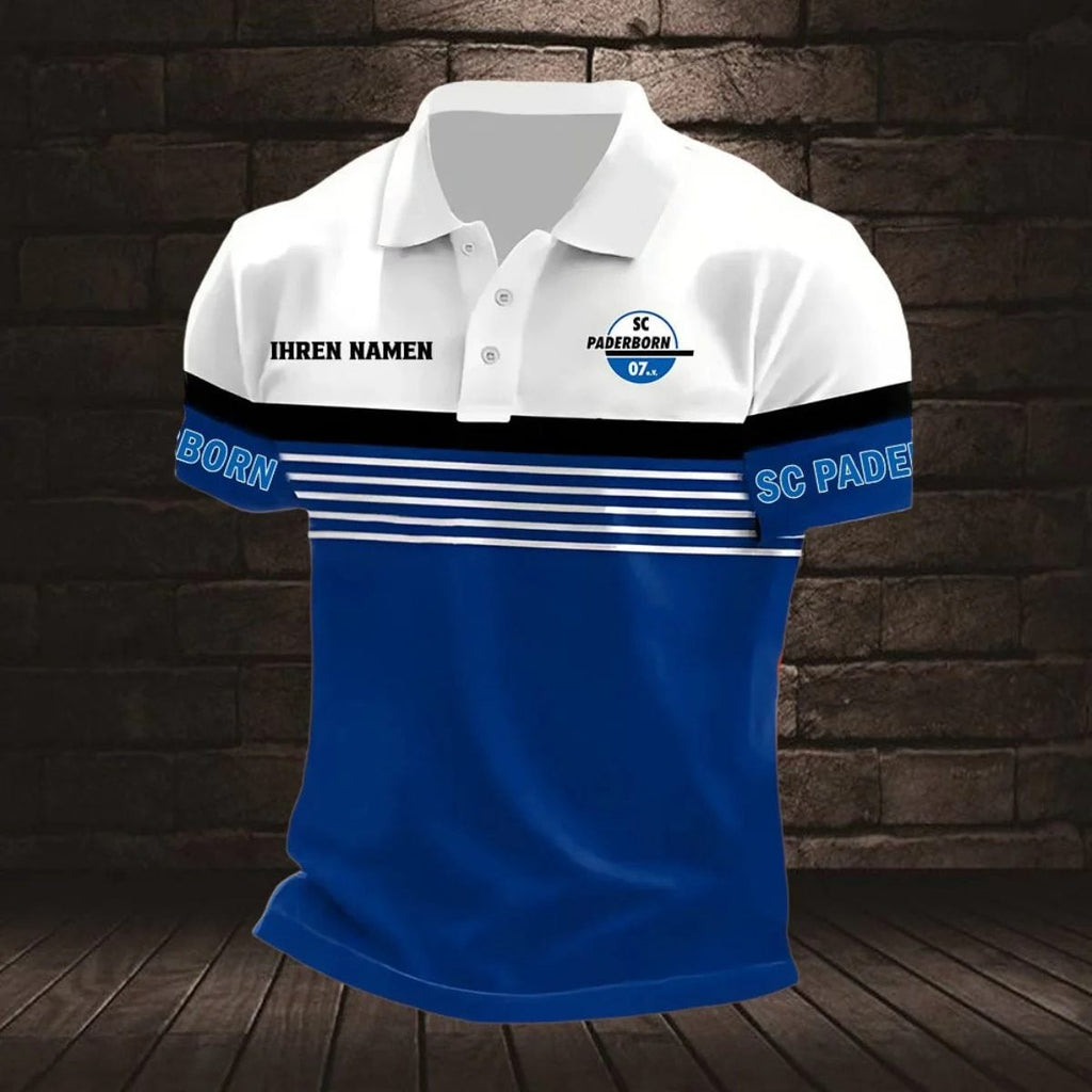 SC Paderborn 07 Poloshirt Streifen Design Neuer Stil mit individuellem Namen