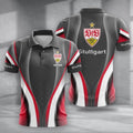 VfB Stuttgart Poloshirt mit individuellem Namen Neue Version Grau