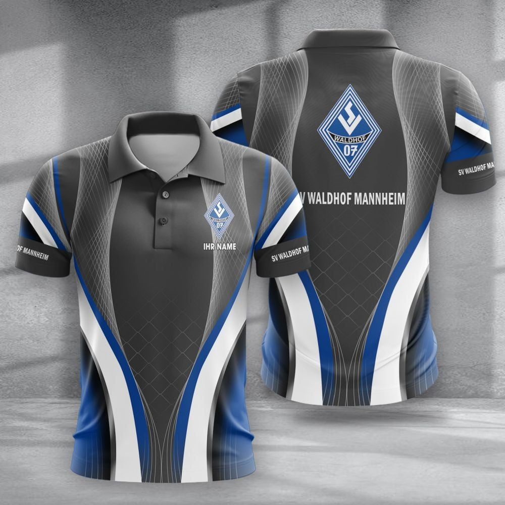 SV Waldhof Mannheim 07 Poloshirt Neue Version mit individuellem Namen Grau