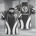 SV Elversberg Poloshirt mit individuellem Namen Neue Version Grau