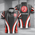 Rot Weiss Essen Poloshirt Neue Version mit individuellem Namen Grau