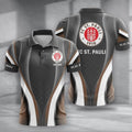 FC St. Pauli Poloshirt Neue Version mit individuellem Namen Grau
