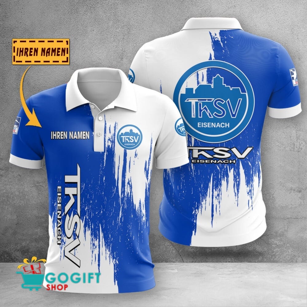 ThSV Eisenach Poloshirt Batik Design mit individuellem Namen