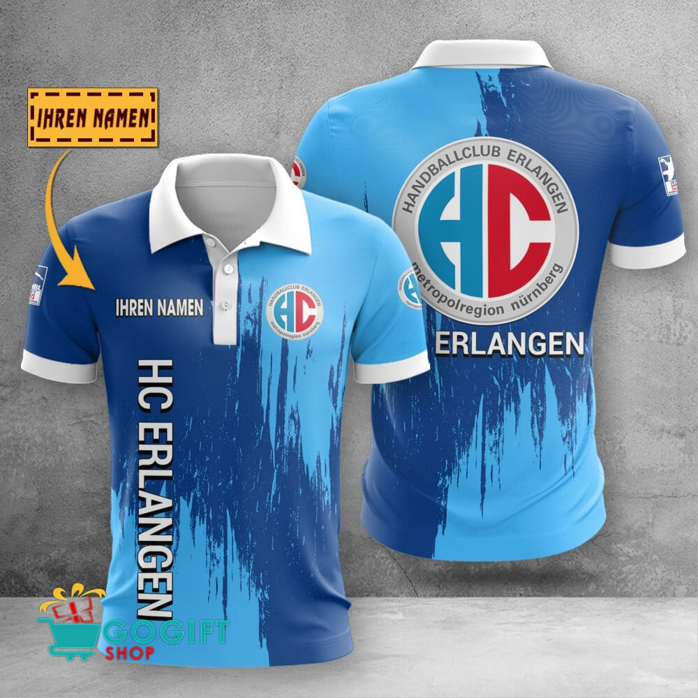 HC Erlangen Poloshirt Batik Design mit individuellem Namen