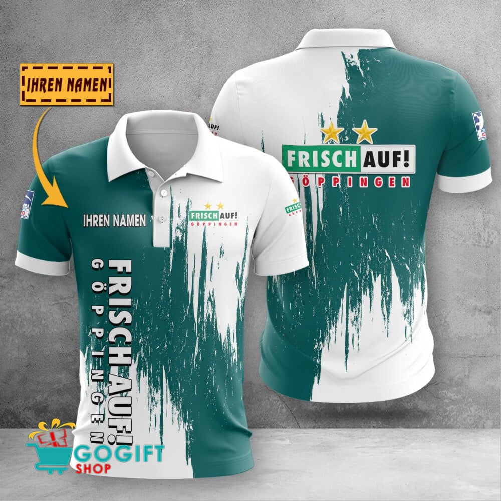 FRISCH AUF! Göppingen Poloshirt mit individuellem Namen Batik Design