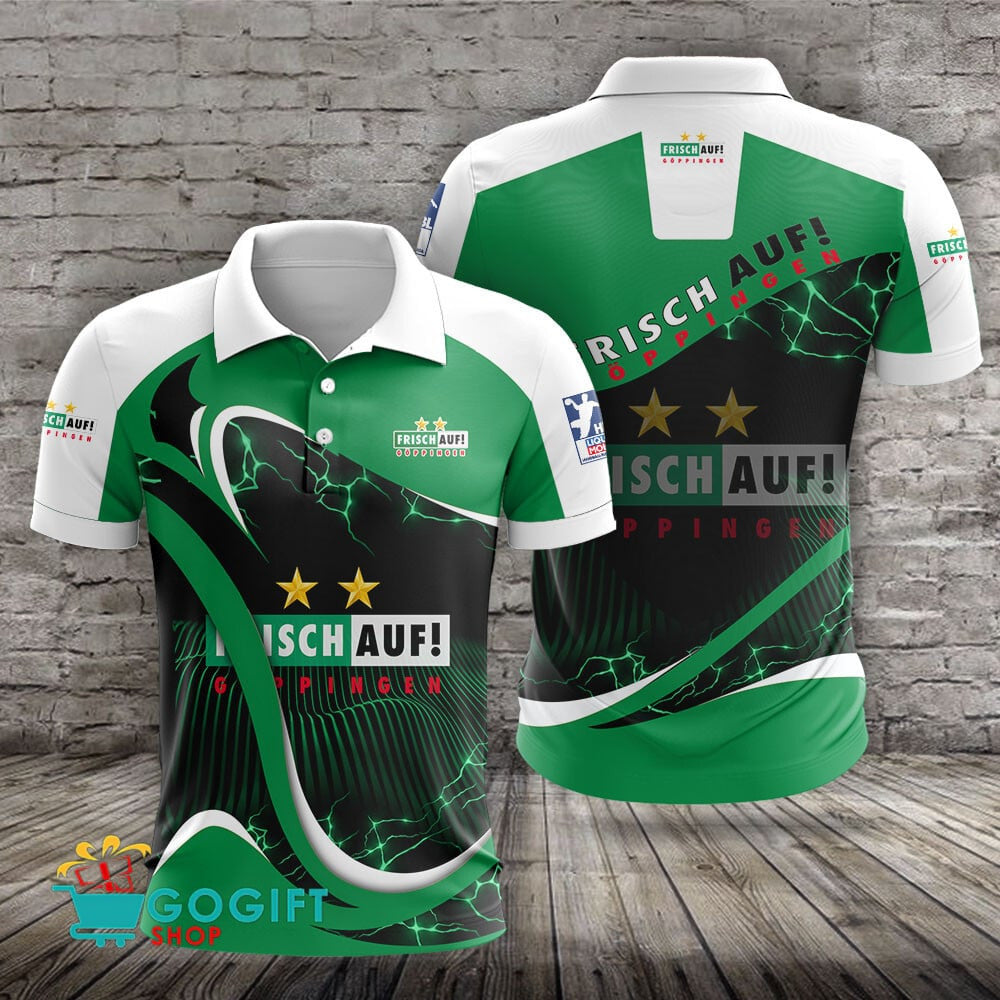 FRISCH AUF! Göppingen Poloshirt mit individuellem Namen Donnermuster