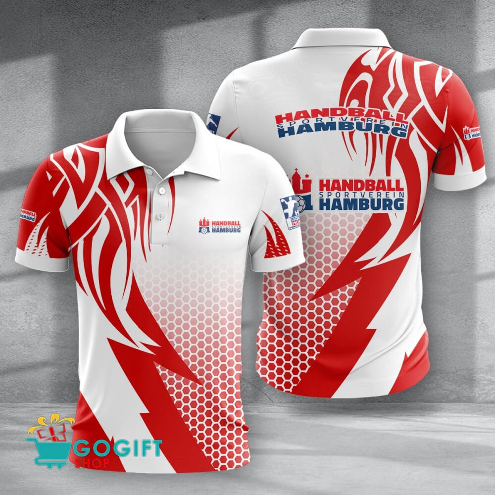 HSV Hamburg Poloshirt Feuerpunkt Design mit individuellem Namen