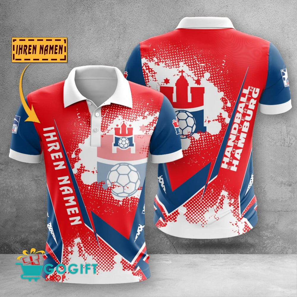 HSV Hamburg Poloshirt Schuppen Design mit individuellem Namen