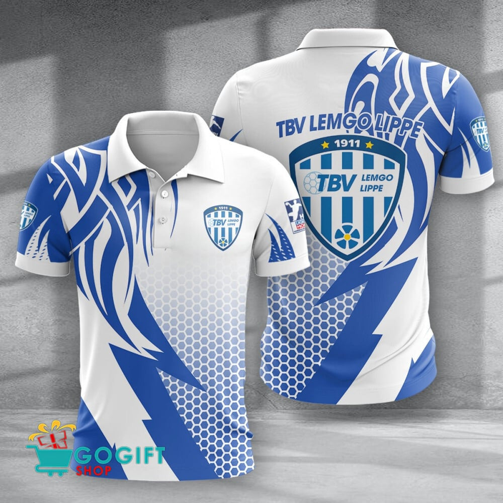 TBV Lemgo Lippe Poloshirt mit individuellem Namen Feuerpunktmuster