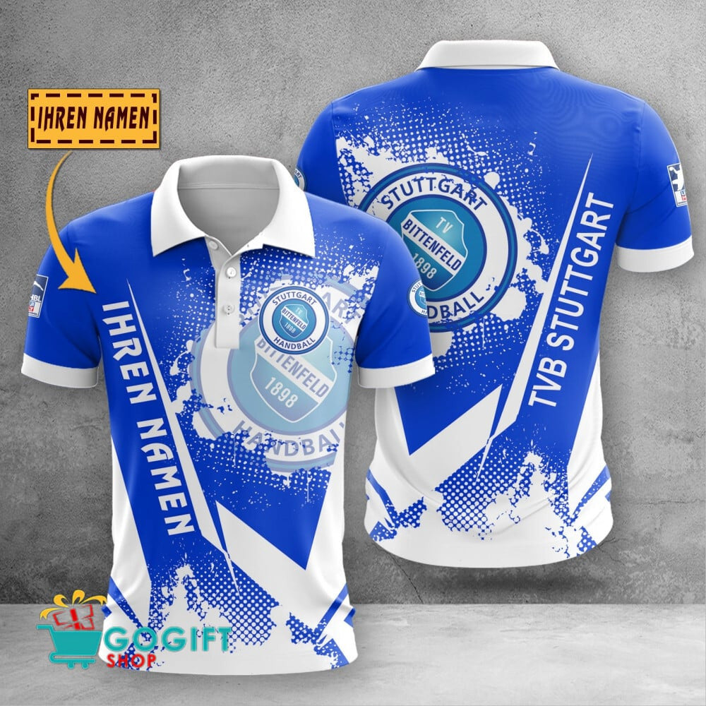 TVB Stuttgart Poloshirt Schuppen Design mit individuellem Namen