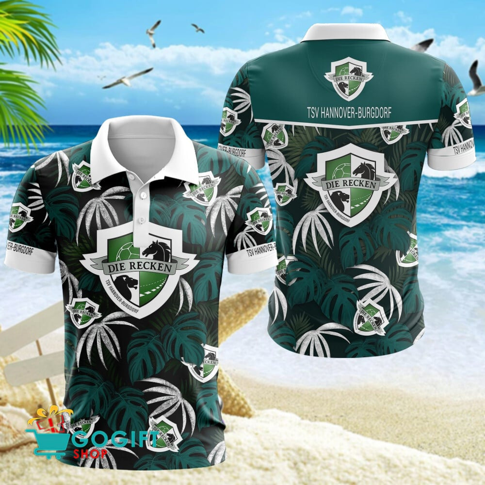 TSV Hannover Burgdorf Poloshirt Großes Logo im tropischen Stil