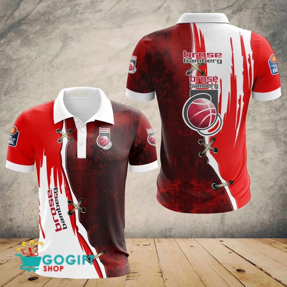 Brose Bamberg Basketball Bundesliga Poloshirt Hardcore Fan Edition Rot