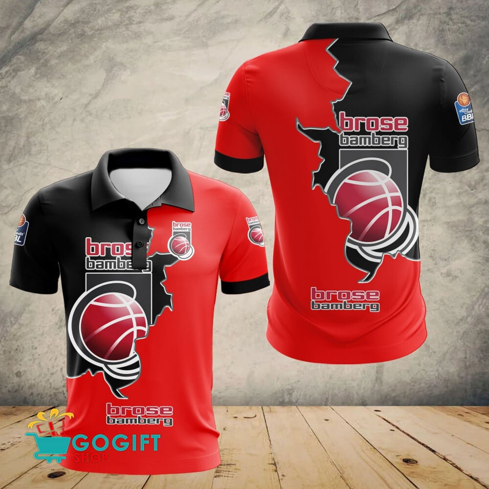 Brose Bamberg Basketball Bundesliga Poloshirt Durchbrich die Mauer Rot