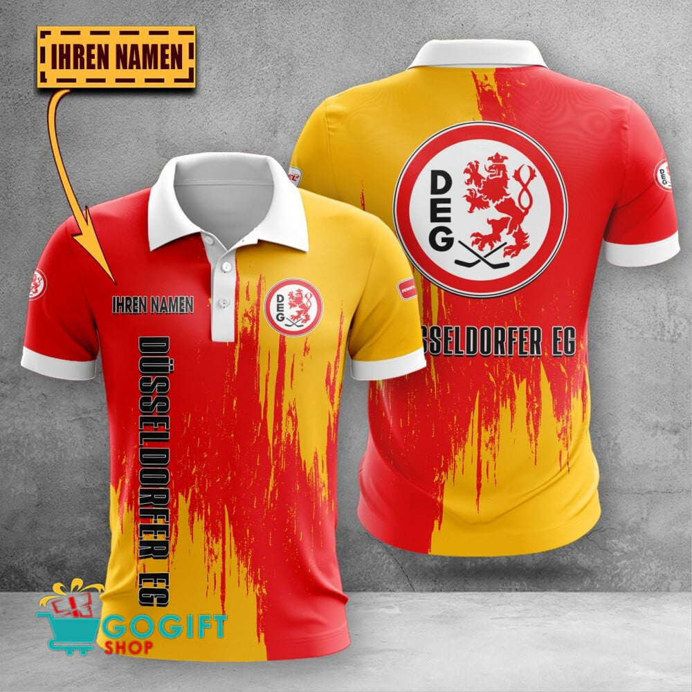 Düsseldorfer EG Poloshirt Kratz Design mit individuellem Namen