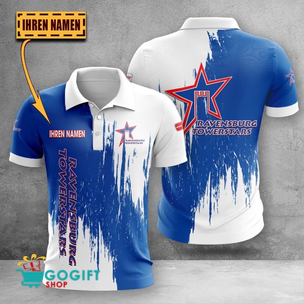 Ravensburg Towerstars Poloshirt Kratz Design mit individuellem Namen