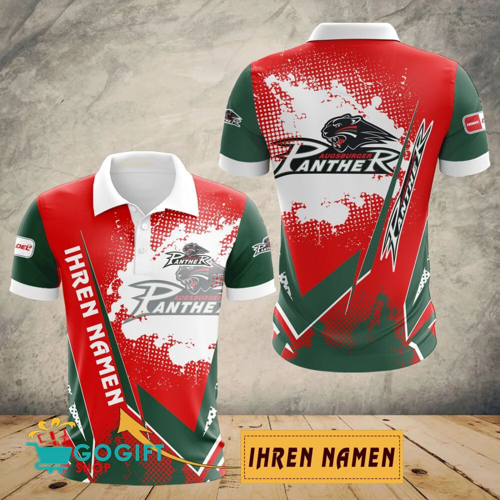 Augsburger Panther Poloshirt Schuppen Design mit individuellem Namen