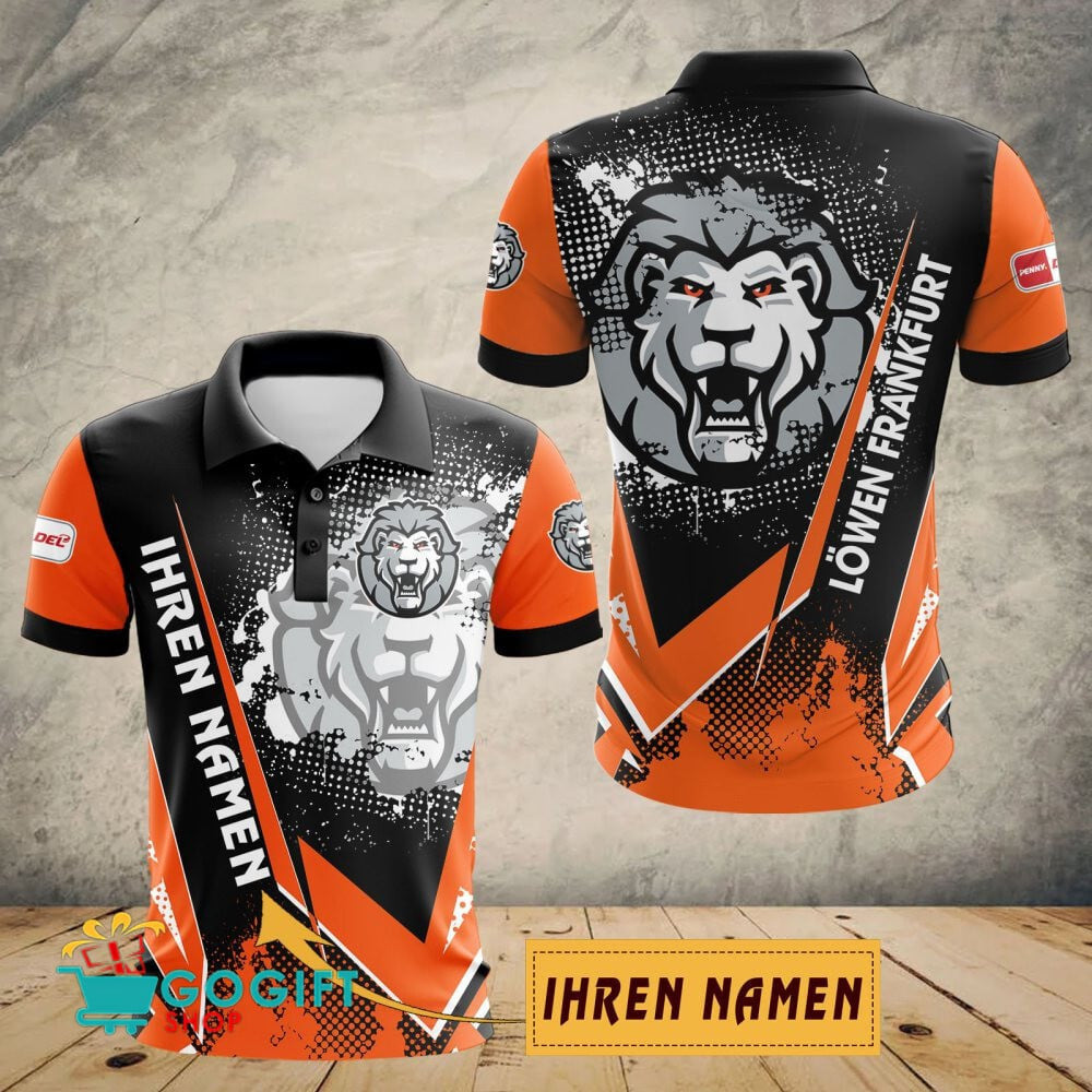 Löwen Frankfurt Poloshirt Schuppen Design mit individuellem Namen
