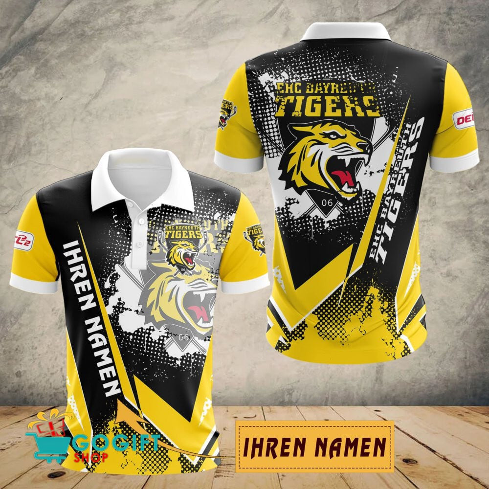 Onesto Tigers Bayreuth Poloshirt mit individuellem Namen Schuppen Design