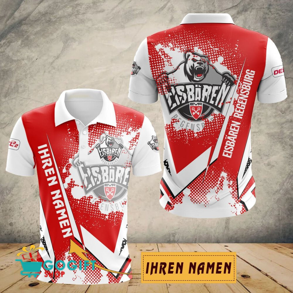 Eisbären Regensburg Poloshirt Schuppen Design mit individuellem Namen