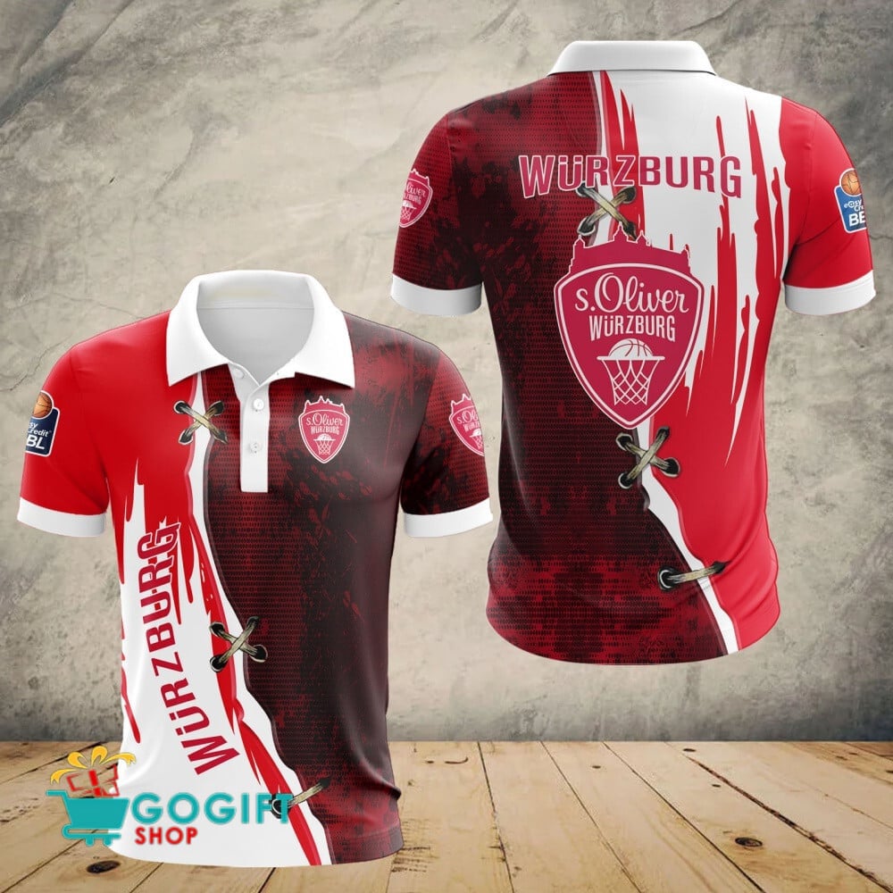 Würzburg Baskets Poloshirt Patchwork Design Teamfarben