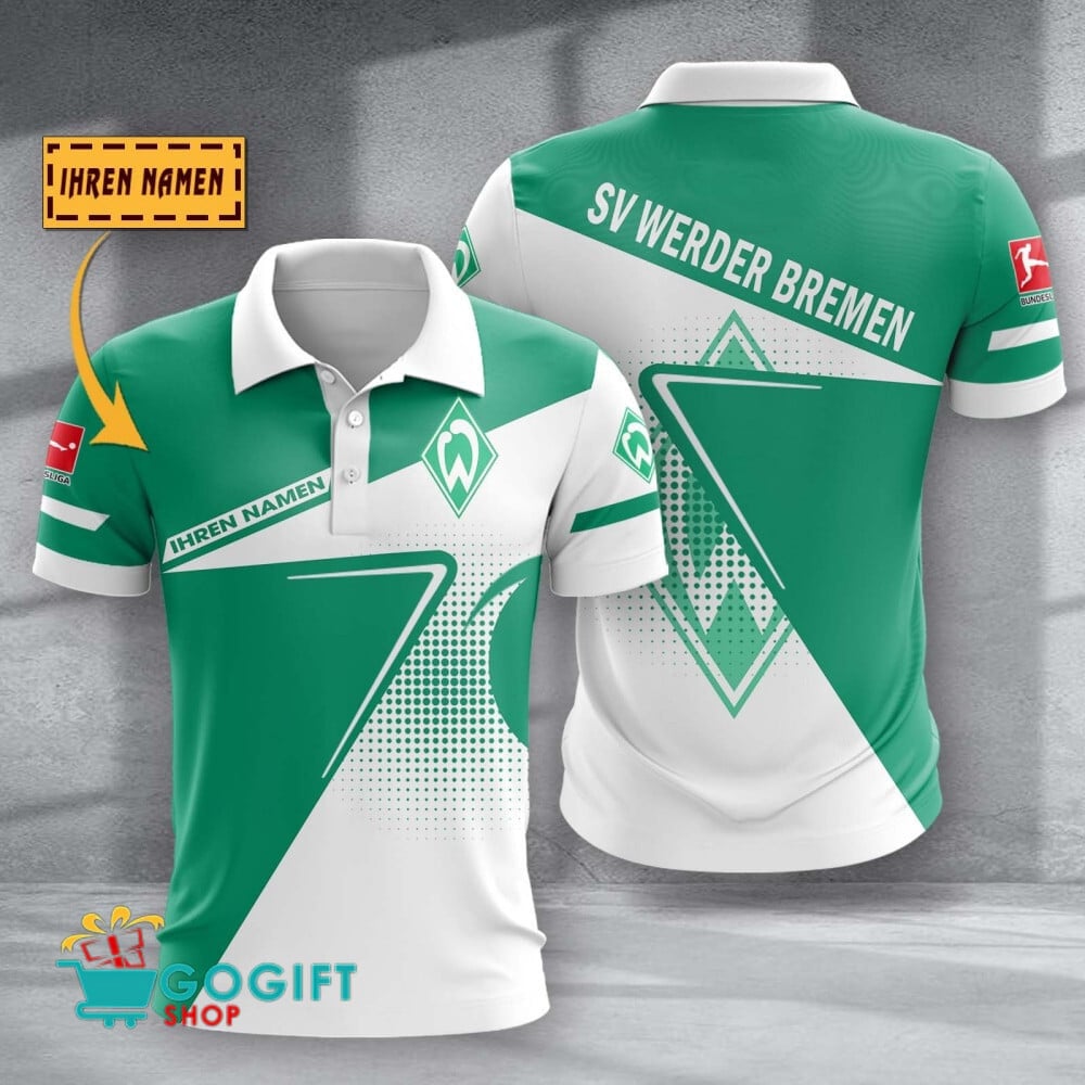 SV Werder Bremen Poloshirt Halbton Design mit individuellem Namen