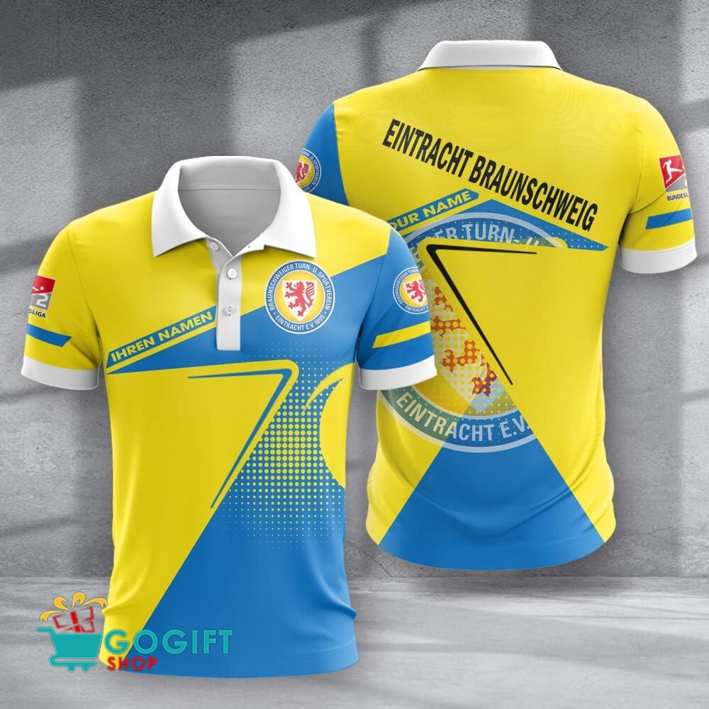 Eintracht Braunschweig Poloshirt Halbton Design mit individuellem Namen