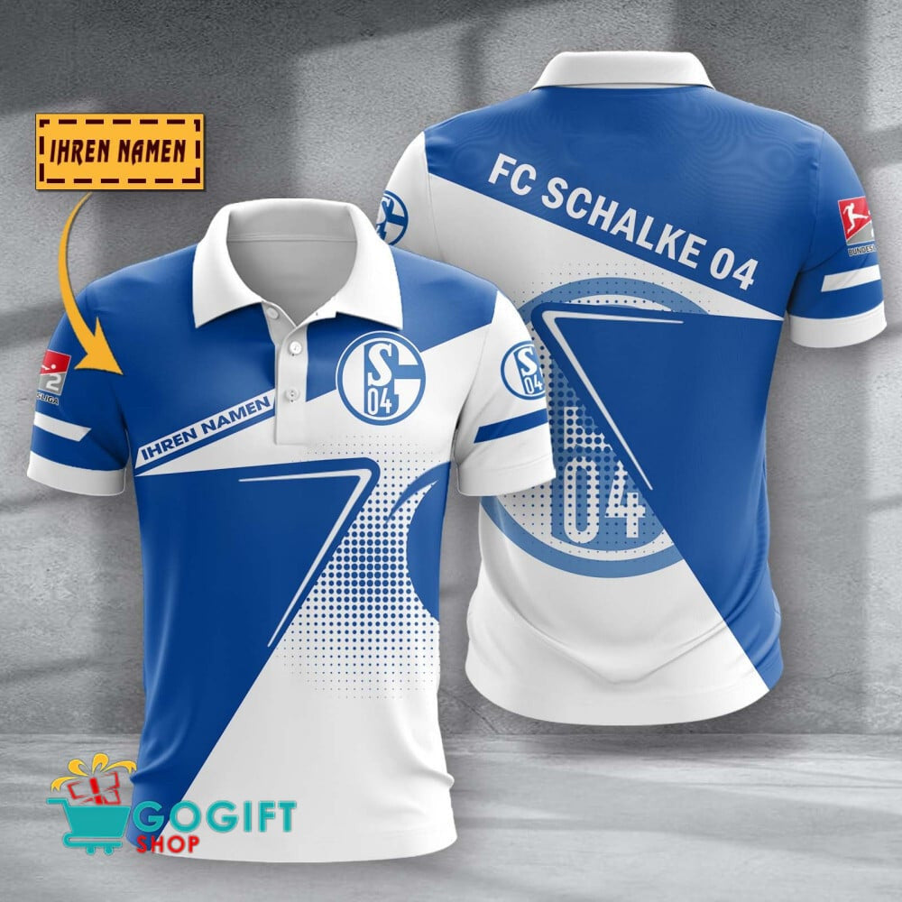 FC Schalke 04 Poloshirt Halbton Design mit individuellem Namen