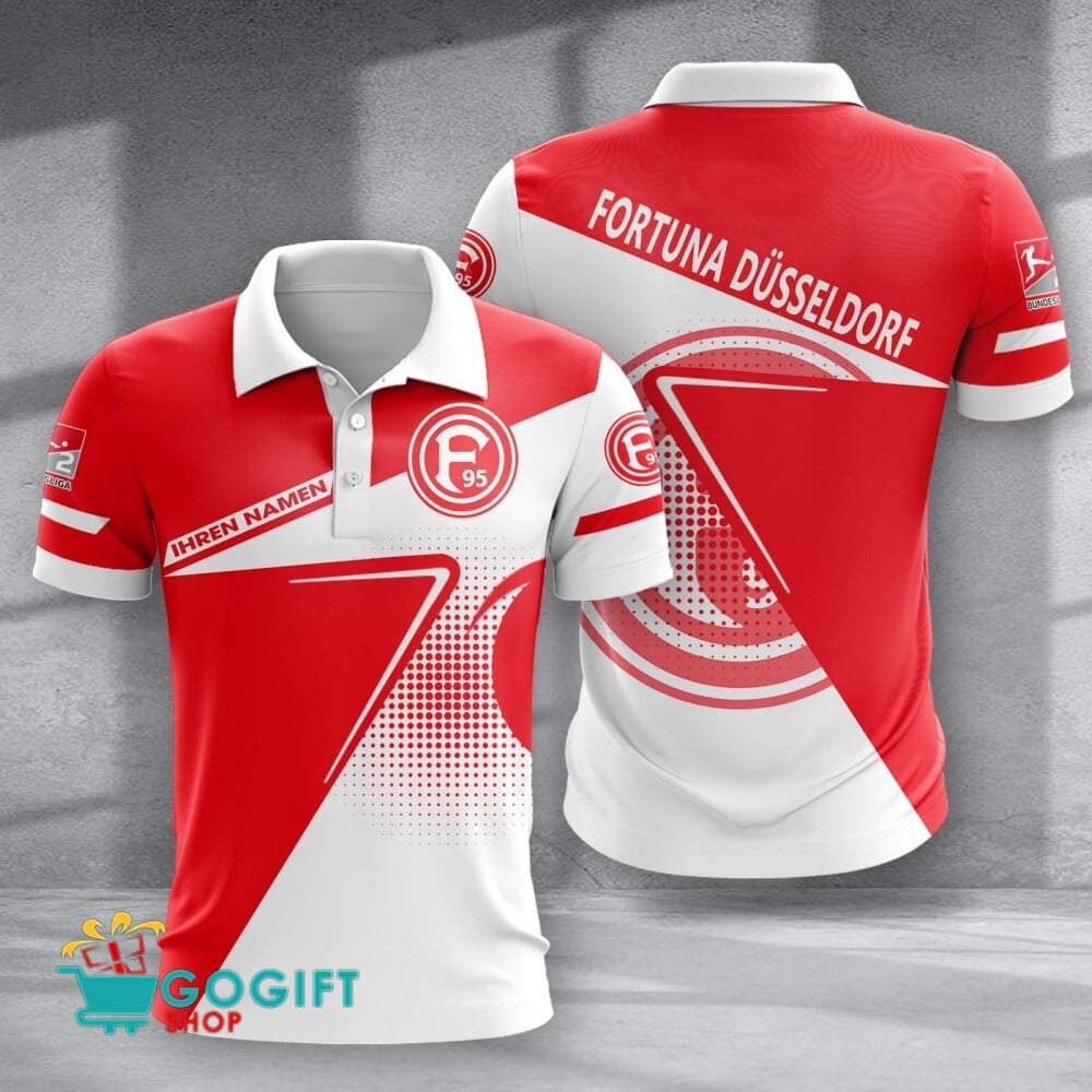 Fortuna Düsseldorf Poloshirt Halbton Design mit individuellem Namen