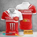 FC Union Berlin Poloshirt mit individuellem Namen Zusammenarbeit mit Monster Energy