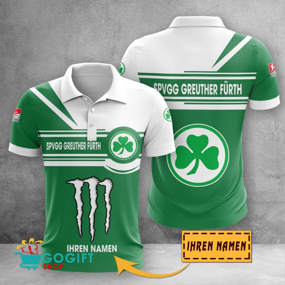 SpVgg Greuther Fürth Poloshirt mit individuellem Namen Zusammenarbeit mit Monster Energy