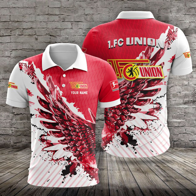 FC Union Berlin Poloshirt Vogelflügel Design mit individuellem Namen