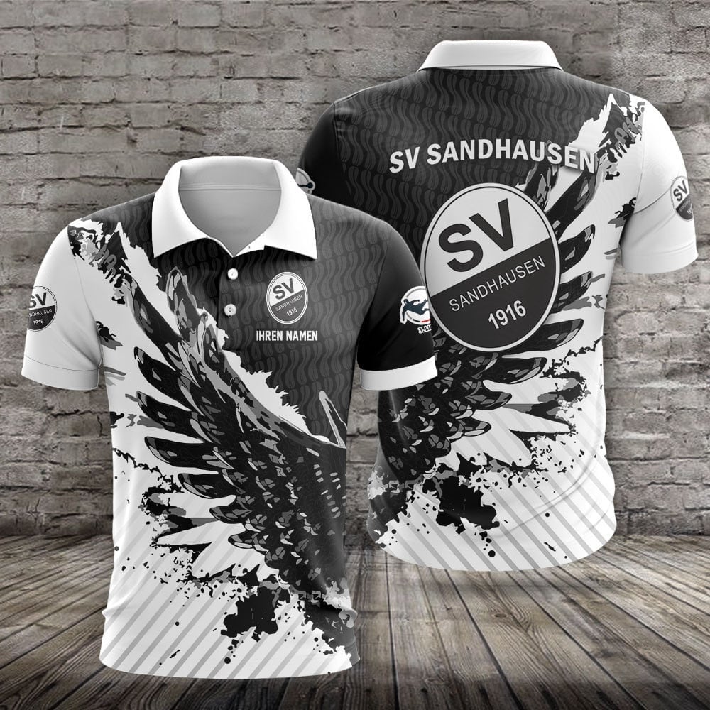 SV Sandhausen Poloshirt Vogelflügel Design mit individuellem Namen
