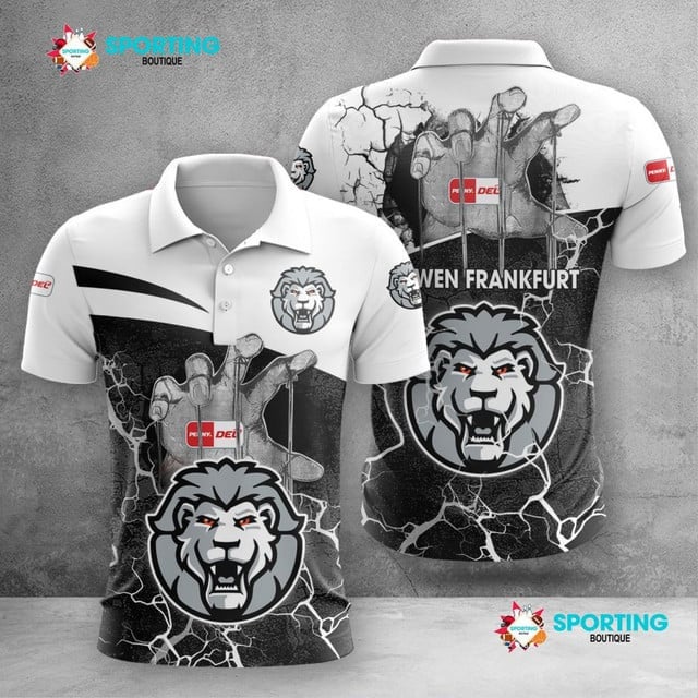 Löwen Frankfurt Poloshirt Handabdruck Design