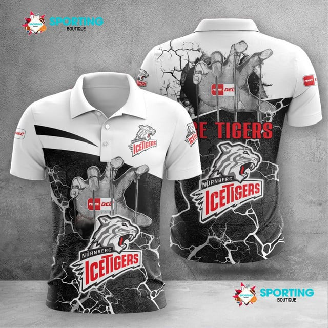 Nürnberg Ice Tigers Poloshirt Handabdruck Design