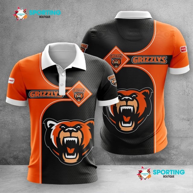 Grizzlys Wolfsburg Poloshirt Waben Design Teamfarben