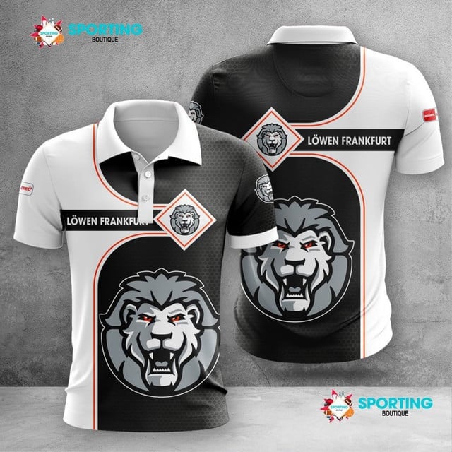 Löwen Frankfurt Poloshirt Waben Design Teamfarben