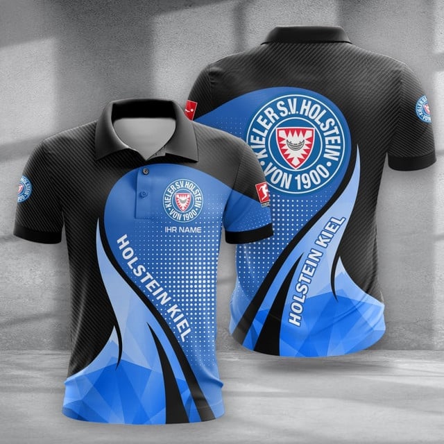 Holstein Kiel Poloshirt Moderner Geometrischer Stil mit individuellem Namen
