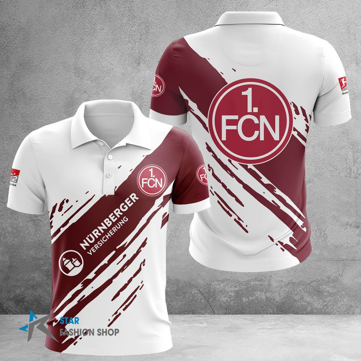 1. FC Nürnberg Poloshirt Farbspritzer Design
