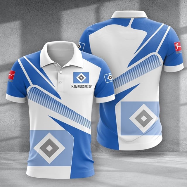 Hamburger SV Poloshirt mit individuellem Namen Geometrischer Passender Stil