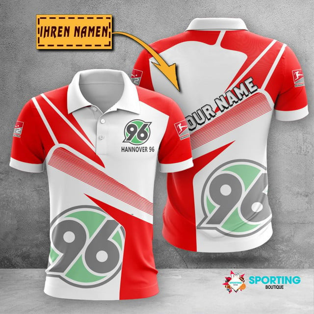 Hannover 96 Poloshirt mit individuellem Namen Geometrischer Passender Stil