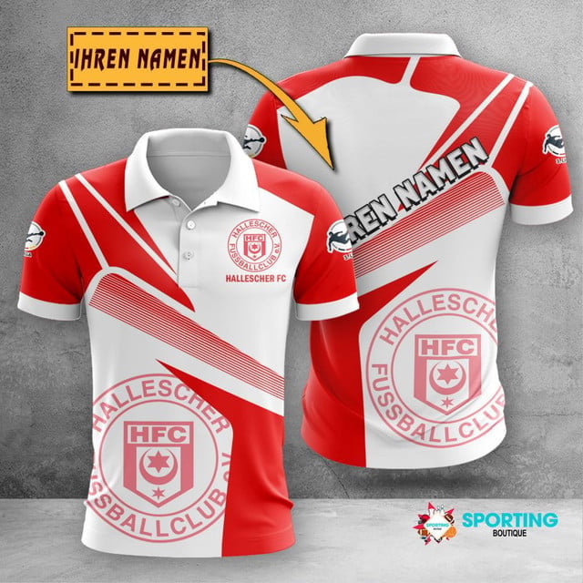 Hallescher FC Poloshirt mit individuellem Namen Geometrischer Passender Stil