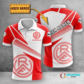 Rot Weiss Essen Poloshirt mit individuellem Namen Geometrischer Passender Stil