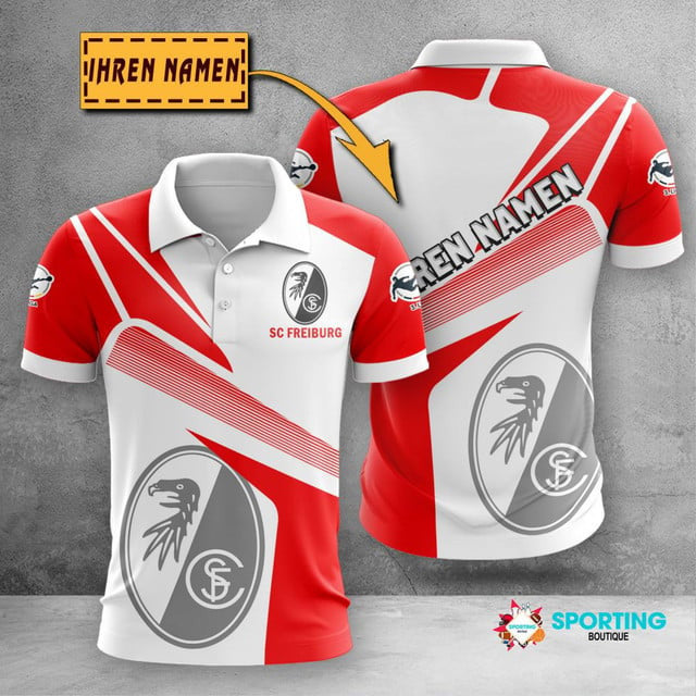 SC Freiburg II Poloshirt Geometrischer Passender Stil mit individuellem Namen