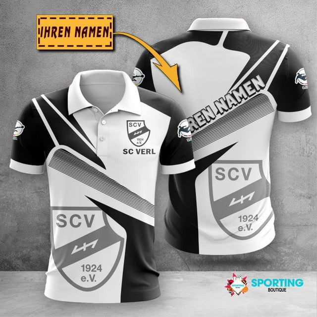 SC Verl Poloshirt mit individuellem Namen Geometrischer Passender Stil