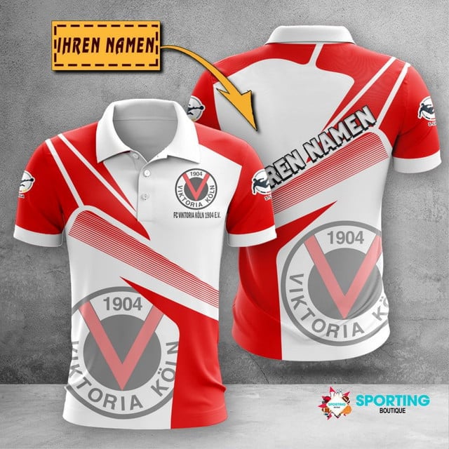 Viktoria Köln 1904 Poloshirt mit individuellem Namen Geometrischer Passender Stil